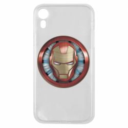 Чехол для iPhone XR Iron man helmet wood texture - PrintSalon