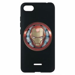 Чехол для Xiaomi Redmi 6A Iron man helmet wood texture - PrintSalon