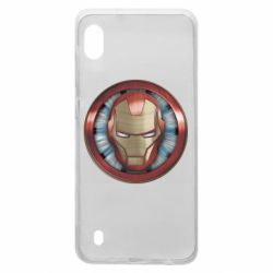 Чехол для Samsung A10 Iron man helmet wood texture - PrintSalon