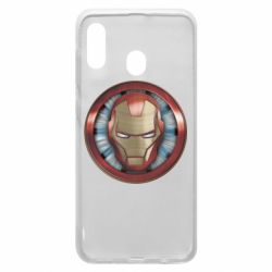 Чехол для Samsung A20 Iron man helmet wood texture - PrintSalon