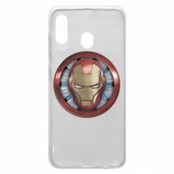 Чехол для Samsung A30 Iron man helmet wood texture - PrintSalon