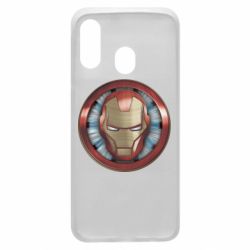 Чехол для Samsung A40 Iron man helmet wood texture - PrintSalon