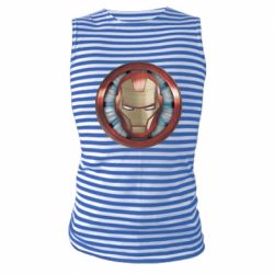 Майка-тельняшка Iron man helmet wood texture - PrintSalon