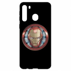 Чехол для Samsung A21 Iron man helmet wood texture - PrintSalon