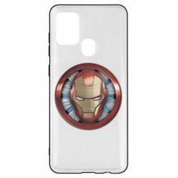 Чехол для Samsung A21s Iron man helmet wood texture - PrintSalon