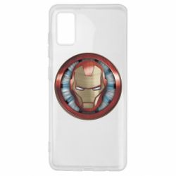 Чехол для Samsung A41 Iron man helmet wood texture
