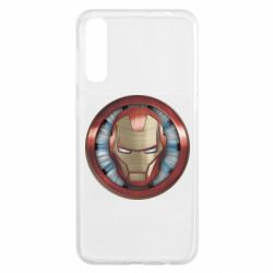 Чехол для Samsung A50 Iron man helmet wood texture - PrintSalon