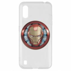 Чехол для Samsung A01/M01 Iron man helmet wood texture - PrintSalon