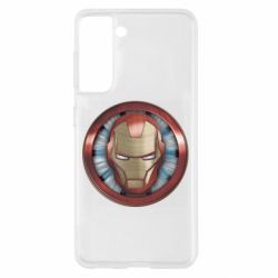Чехол для Samsung S21 Iron man helmet wood texture