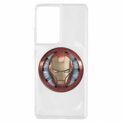 Чехол для Samsung S21 Ultra Iron man helmet wood texture - PrintSalon