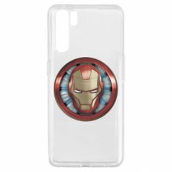 Чехол для Oppo A91/Reno3 Iron man helmet wood texture - PrintSalon