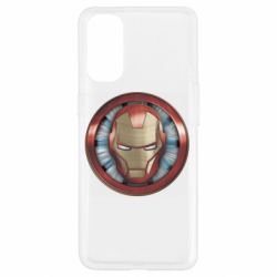 Чехол для Oppo Reno 4 Iron man helmet wood texture - PrintSalon