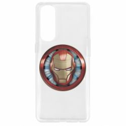 Чехол для Oppo Reno 4 Pro Iron man helmet wood texture - PrintSalon