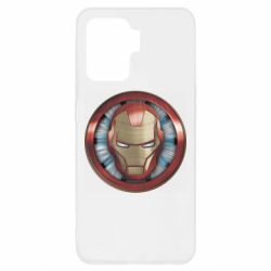 Чехол для Oppo Reno 5 Lite Iron man helmet wood texture - PrintSalon