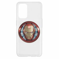Чехол для Oppo Reno 5 4G Iron man helmet wood texture - PrintSalon