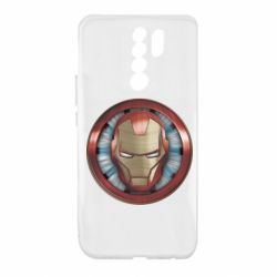 Чехол для Xiaomi Redmi 9 Iron man helmet wood texture - PrintSalon