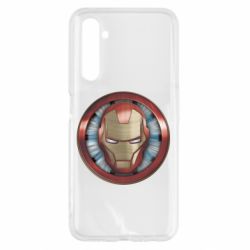 Чехол для Realme 6 Iron man helmet wood texture - PrintSalon