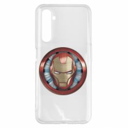 Чехол для Realme 6 Pro Iron man helmet wood texture - PrintSalon