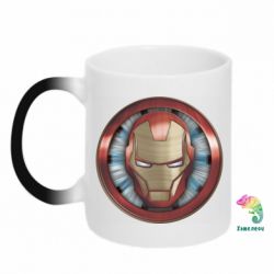 Чашка-хамелеон Iron man helmet wood texture - PrintSalon
