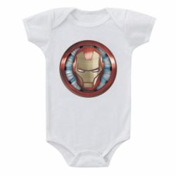 Детский бодик Iron man helmet wood texture - PrintSalon