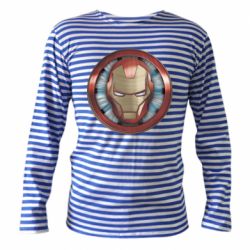 Тельняшка с длинным рукавом Iron man helmet wood texture - PrintSalon