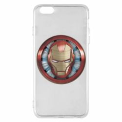 Чехол для iPhone 6 Plus/6S Plus Iron man helmet wood texture - PrintSalon