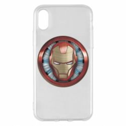 Чехол для iPhone X/Xs Iron man helmet wood texture - PrintSalon