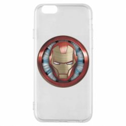Чехол для iPhone 6/6S Iron man helmet wood texture - PrintSalon