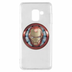 Чехол для Samsung A8 2018 Iron man helmet wood texture - PrintSalon