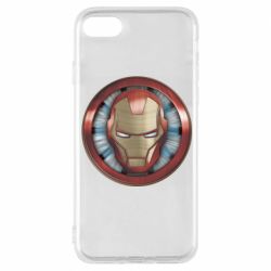 Чехол для iPhone 8 Iron man helmet wood texture - PrintSalon
