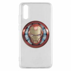 Чехол для Huawei P20 Iron man helmet wood texture - PrintSalon