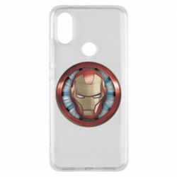 Чехол для Xiaomi Mi A2 Iron man helmet wood texture - PrintSalon