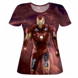 Жіноча 3D футболка Iron Man in space - PrintSalon