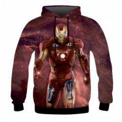 Чоловіче 3D худі Iron Man in space - PrintSalon