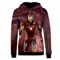 Жіноче 3D худі Iron Man in space-PrintSalon Жіноче 3D худі Iron Man in space