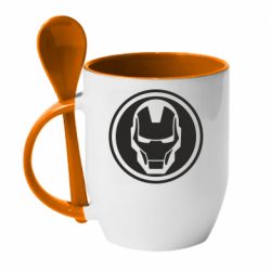 Чашка с ложкой Iron man symbol - PrintSalon