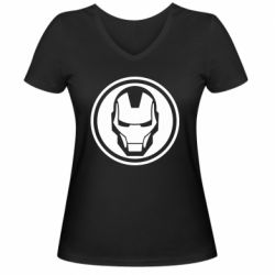Женская футболка с V-образным вырезом Iron man symbol - PrintSalon