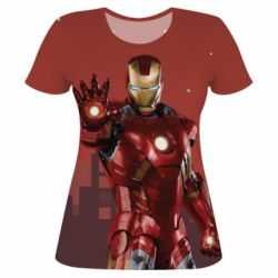 Женская футболка 3D Ironman and сity - PrintSalon