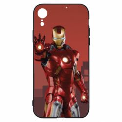 Чехол для iPhone XR Ironman and сity - PrintSalon
