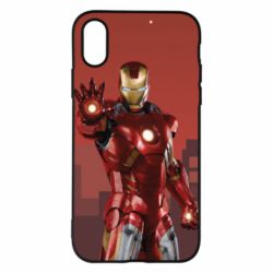 Чехол для iPhone X/Xs Ironman and сity - PrintSalon