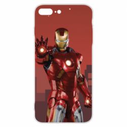 Чехол для iPhone 8 Plus Ironman and сity - PrintSalon