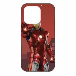 Чехол для iPhone 14 Pro Ironman and сity - PrintSalon
