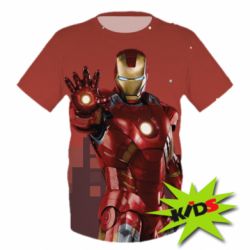 Детская 3D футболка Ironman and сity - PrintSalon