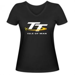 Женская футболка с V-образным вырезом Isle of man - PrintSalon