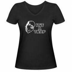 Жіноча футболка з V-подібним вирізом It's a TRAP - PrintSalon
