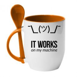 Чашка с ложкой It works on my machine - PrintSalon
