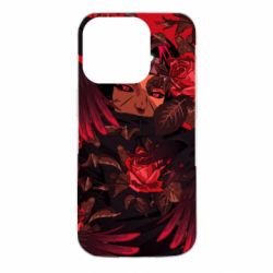 Чохол для iPhone 14 Pro Itachi with roses-PrintSalon Чохол для iPhone 14 Pro Itachi with roses