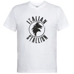 Мужская футболка  с V-образным вырезом Italian Stallion - PrintSalon