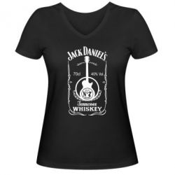 Женская футболка с V-образным вырезом Jack Daniel's Guitar - PrintSalon