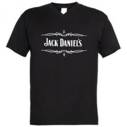 Мужская футболка  с V-образным вырезом Jack Daniel's Logo - PrintSalon